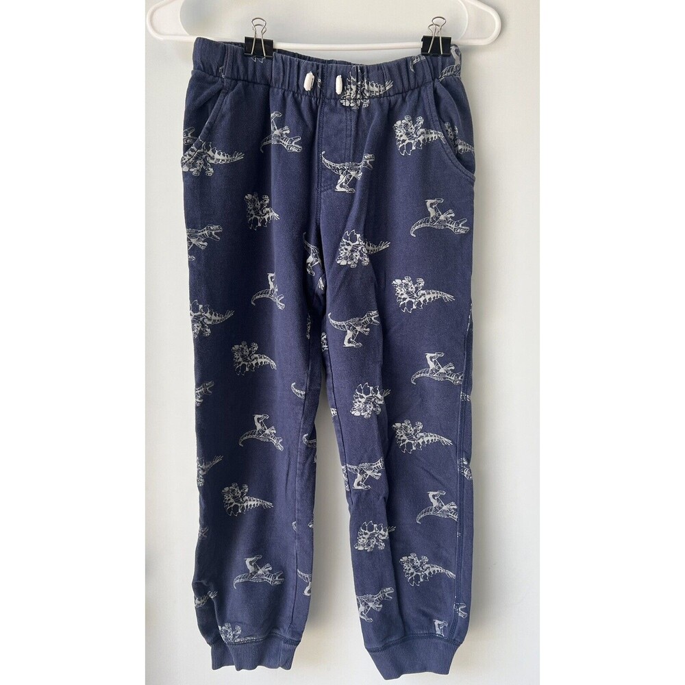 Carter's Kid Boys Navy Blue Sweat Pants Size 10/12 Drawstring Pockets Dinosuars